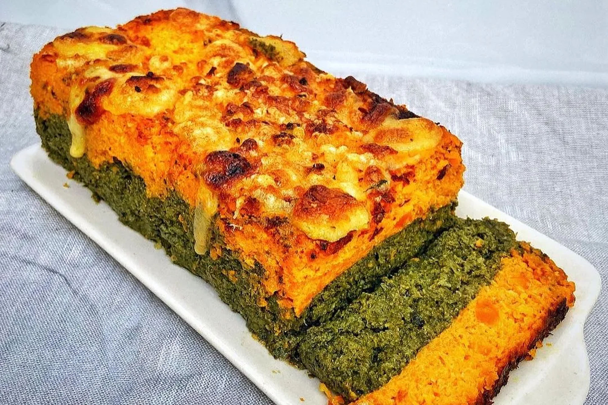 Budín de Polenta y Espinaca